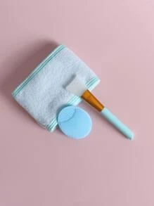 3pcs Facial Sheet Brush Set - Blue - View 2