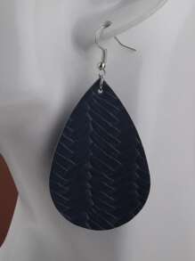 3pairs Textured Water-drop Earrings - Multicolor - View 3