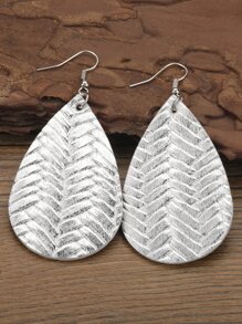 3pairs Textured Water-drop Earrings - Multicolor - View 5