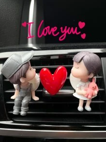 3pcs Cartoon Design Car Air Outlet Ornament - Grey - View 5