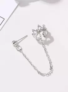 1 cái khuyên tai trang trí vương miện - Bạc - Xem 1