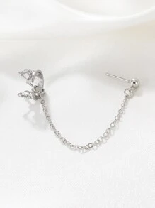 1 cái khuyên tai trang trí vương miện - Bạc - Xem 2