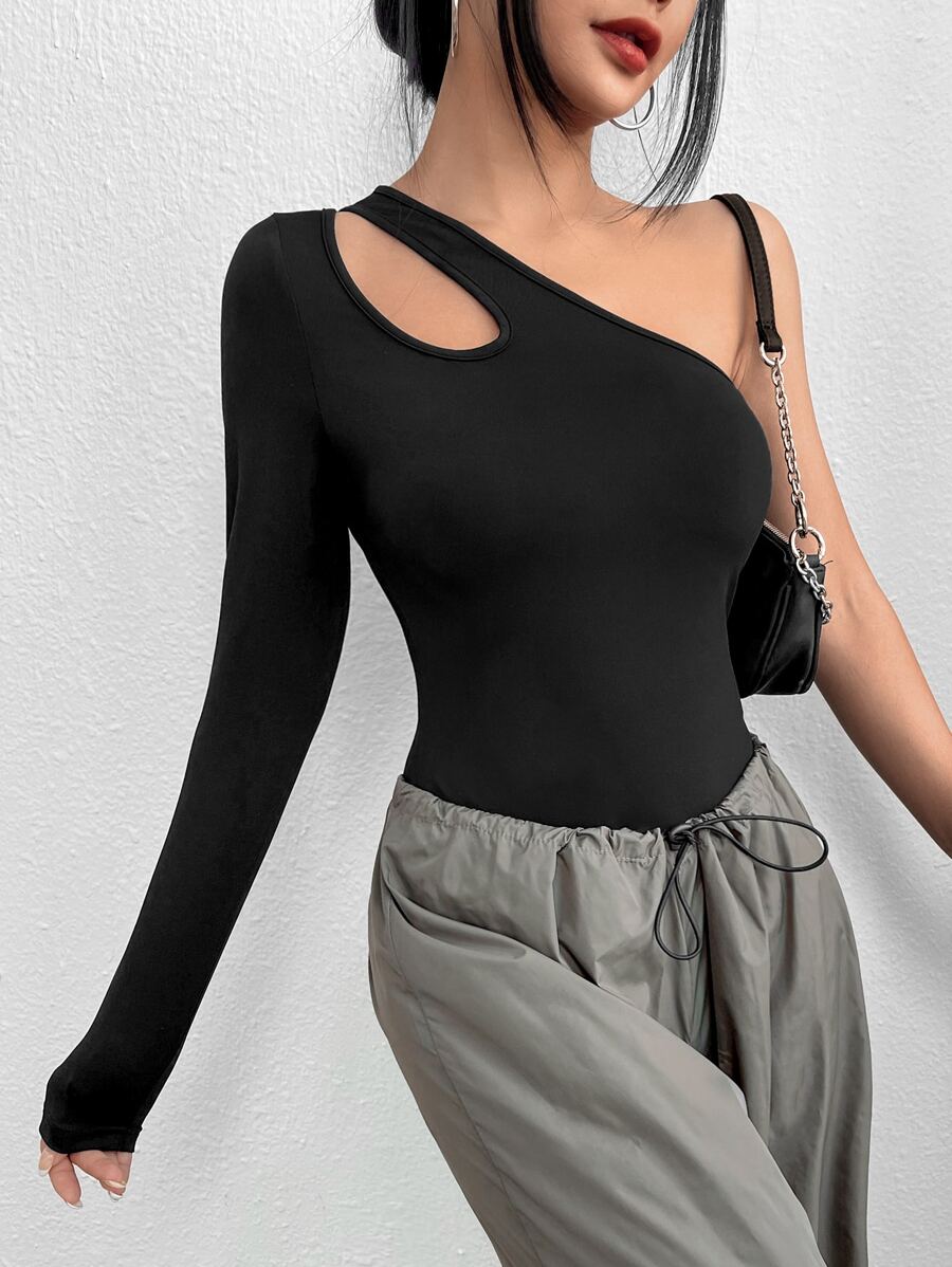 SHEIN BAE Body de un hombro con abertura