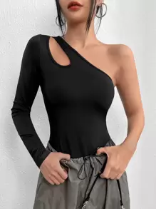 SHEIN BAE Body de un hombro con abertura