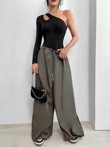 SHEIN BAE Body de un hombro con abertura