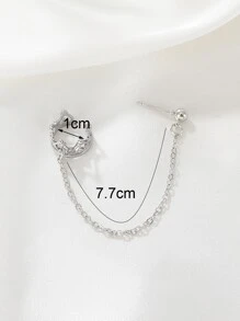 1 cái khuyên tai trang trí vương miện - Bạc - Xem 5