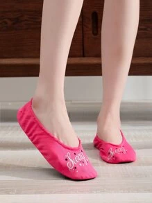 Bailarinas con estrella & con estampado de letra - Rosa Fucsia - Ver 2