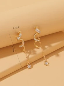 Cubic Zirconia Decor Earring Jackets