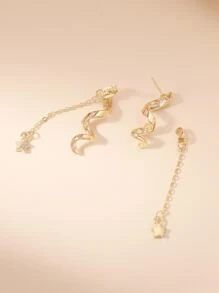 Cubic Zirconia Decor Earring Jackets