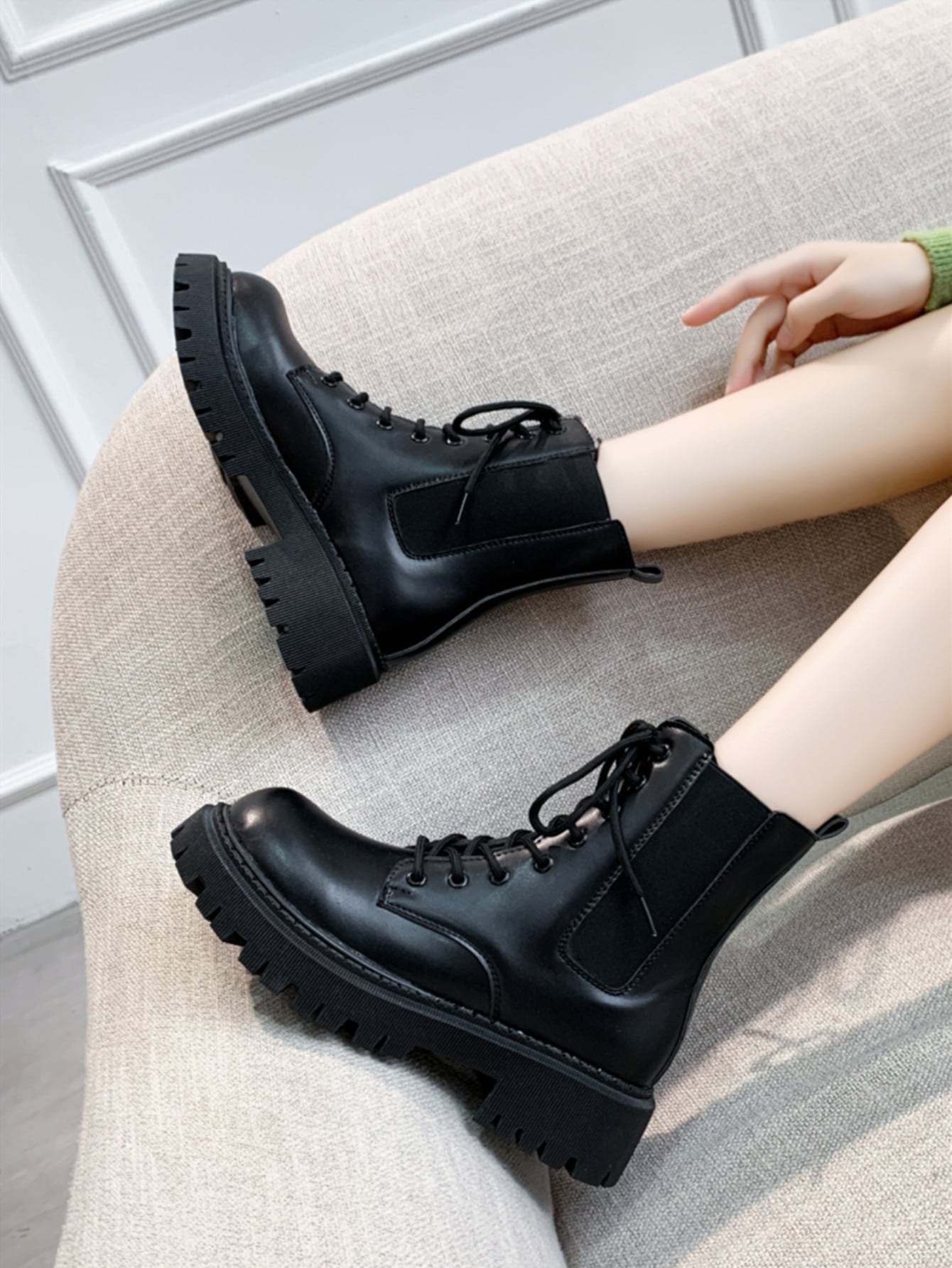 بوت كاحل نسائية موضة الخريف/الشتاء الجديدة باللون...