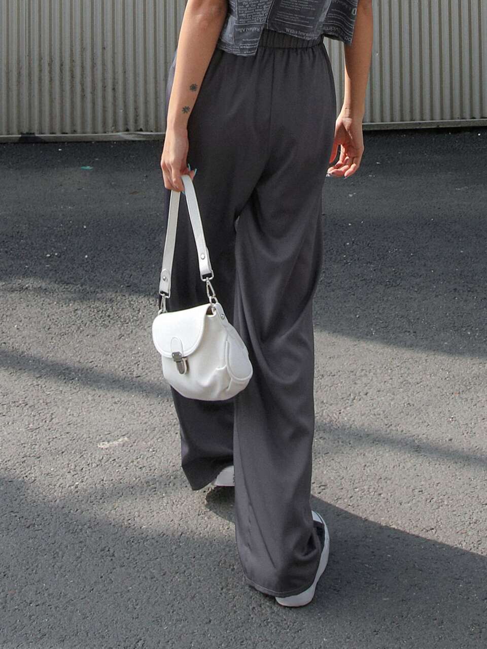 Elastic Waist Wide Leg Pants,Teacher Pants
