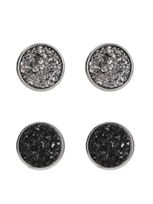 2 Pairs Fashion New Matte Starry Sky Round Stud Earrings Suitable For Women's Daily Wear - Multicolor - View 1