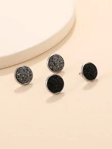 2 Pairs Fashion New Matte Starry Sky Round Stud Earrings Suitable For Women's Daily Wear - Multicolor - View 6