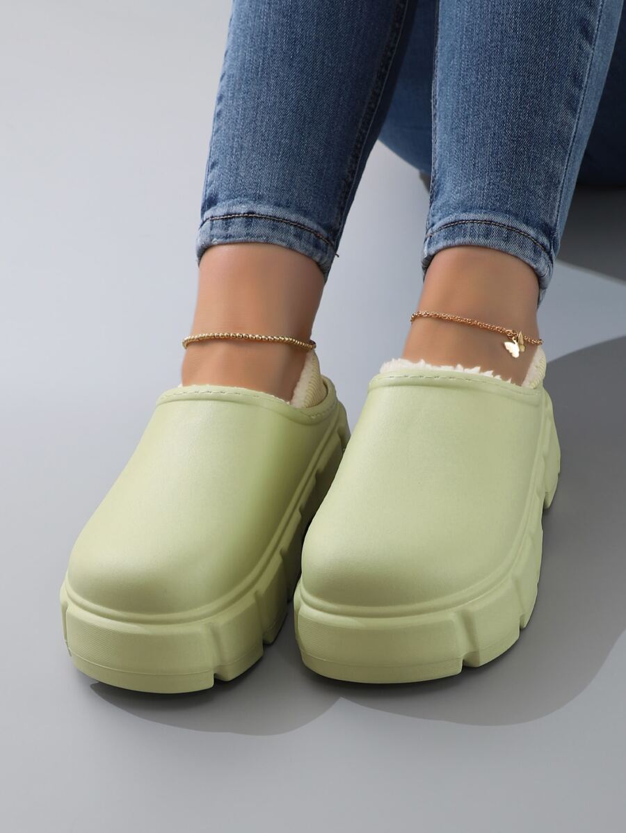Minimalist Thermal Lined Work Clogs - Green - View 1