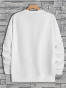 GENTILAND 男士標語&麋鹿印花套頭衫 - 白色 - 查看 2