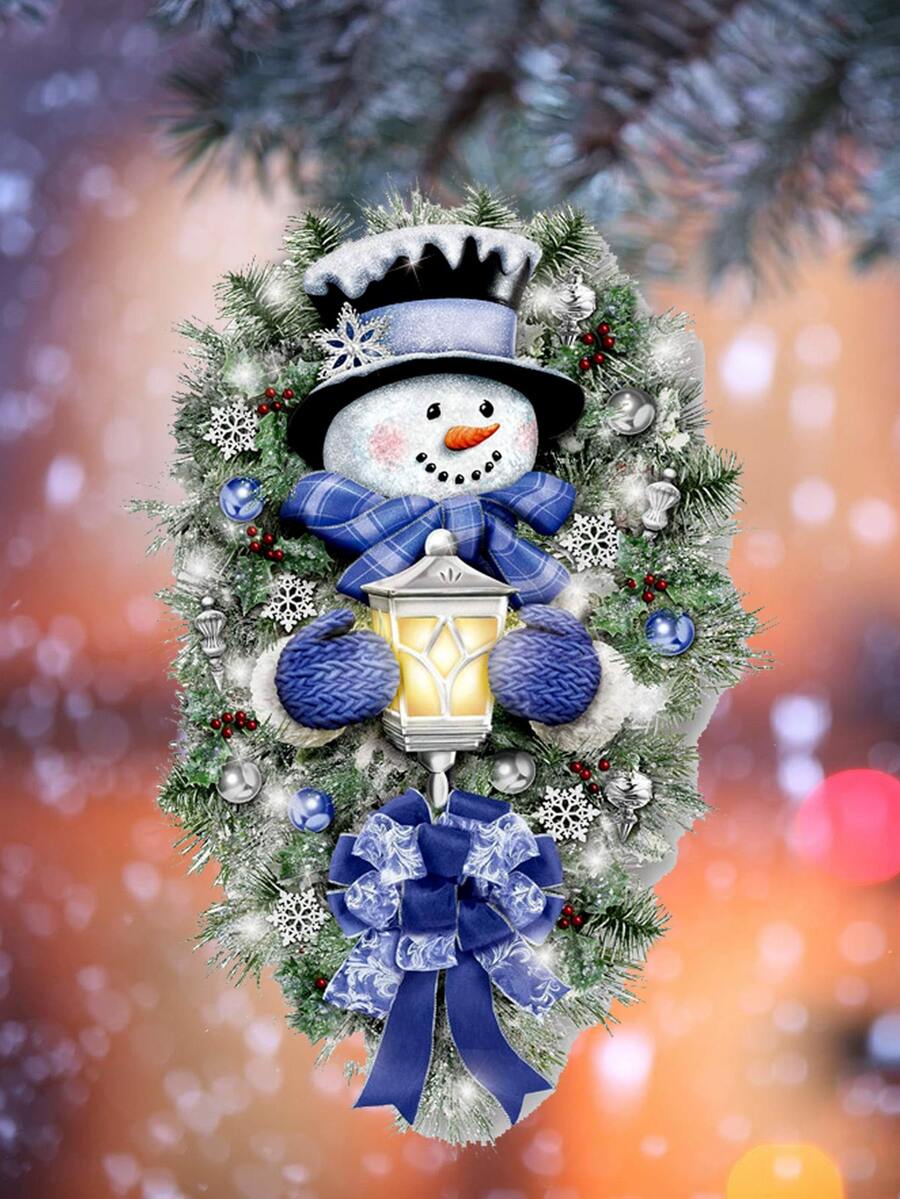 1入組聖誕雪人圖案牆貼 - 彩色 - 查看 1