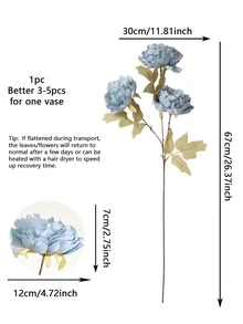 1 pieza 67 cm Flor artificial de peonía de seda, adecuada para decoración de escena de boda/decoración del hogar/decoración de fiesta de cumpleaños y vacaciones - Multicolor - Ver 4