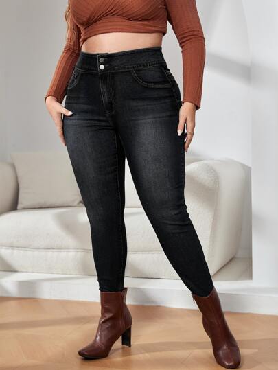 Plus High Waist Skinny Jeans
