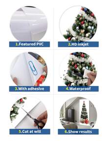 1 pieza Pegatinas para puertas árbol de Navidad impermeable - Multicolor - Ver 8