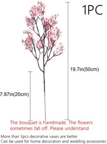 1PC/6PCS Artificial Flower Bouquet Babysbreath Wedding Decoration, Fake Plants Room Decor Fall Decor Fake Flowers Garden Autumn Decor Centerpieces Home Vase Decoration, Dining Room, Bedroom, Bathroom Decoration, Valentine's Day, New Year Decoration, Outdoor Garden Flower Arrangement, Shooting Props, Windowsill Flower Arrangement, Valentine Day, Gift Gifts Birthday Graduation,Garden Decor,Outdoor Plant,Gardening,Fake Flowers