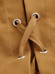 SHEIN Unity Plus Colourblock Lace Up Flounce Sleeve Blouse - Multicolor - View 4