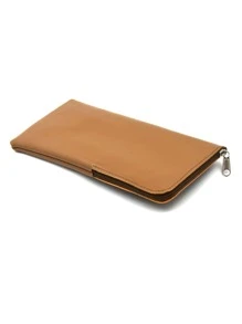 Minimalist Zipper Glasses Bag - Brown - View 3