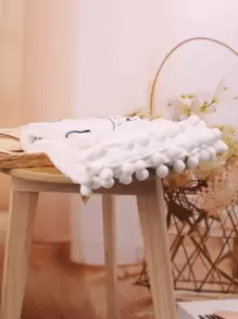 SHEIN 新生兒男寶寶攝影字母數字圖案毛毯,附帶2入配件 - 白色 - 查看 8