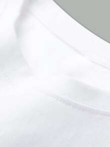 Nomouthh ROMWE MEN Guys Letter & Figure Graphic Tee - White - View 4