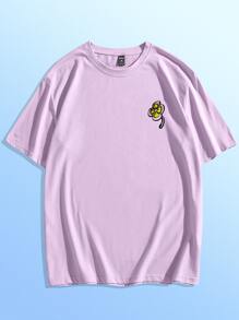 Tim Lord Guys Cotton Cartoon Graphic Tee - Mauve Purple - View 2