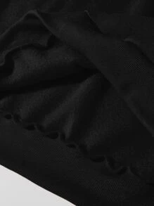 Christmas Print Drop Shoulder Sweatshirt - Black - View 5