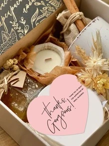 30pcs Slogan Graphic Heart Design Gift Wrapping Card - Multicolor - View 1