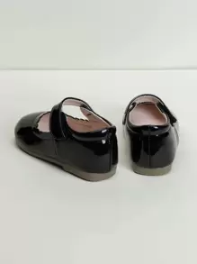 Söta Mary Janes för flickor med pilgrimsmusslor, prinsessbalettskor, enfärgade - Svart - Visa 5