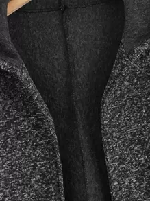 EMERY ROSE Abrigo con capucha con doble bolsillo con parte delantera abierta - Gris Oscuro - Ver 7