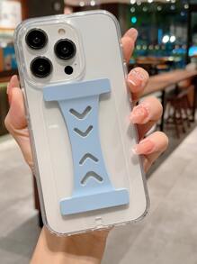 Casing ponsel transparan dengan tali pergelangan tangan - Biru - View 2