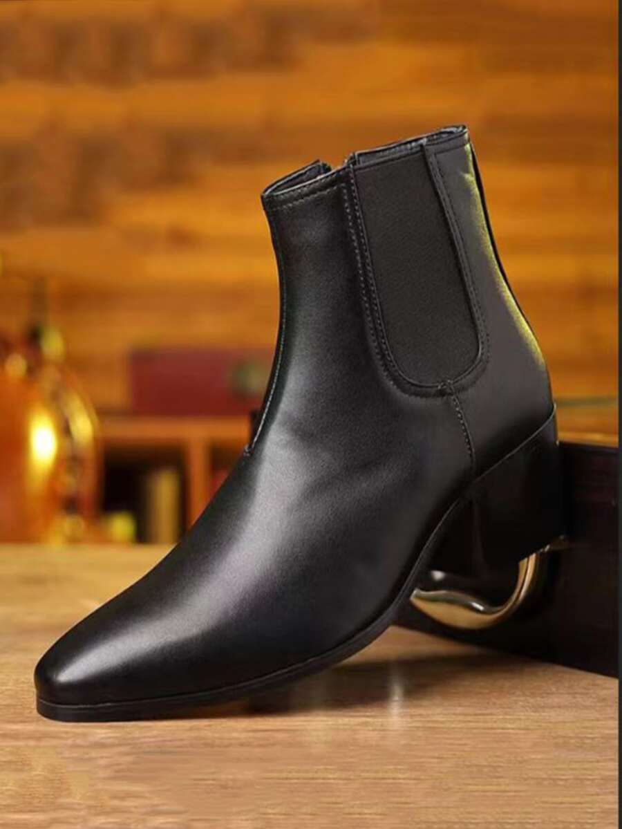 Men Side Zip Chelsea Boots - Black - View 1