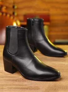 Men Side Zip Chelsea Boots - Black - View 2