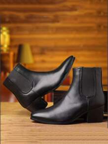 Men Side Zip Chelsea Boots - Black - View 3