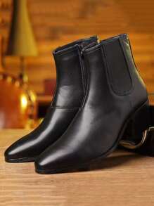 Men Side Zip Chelsea Boots - Black - View 4