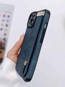 Hộp đựng điện thoại đơn giản có dây đeo cổ tay - Màu xanh lam - Xem 4