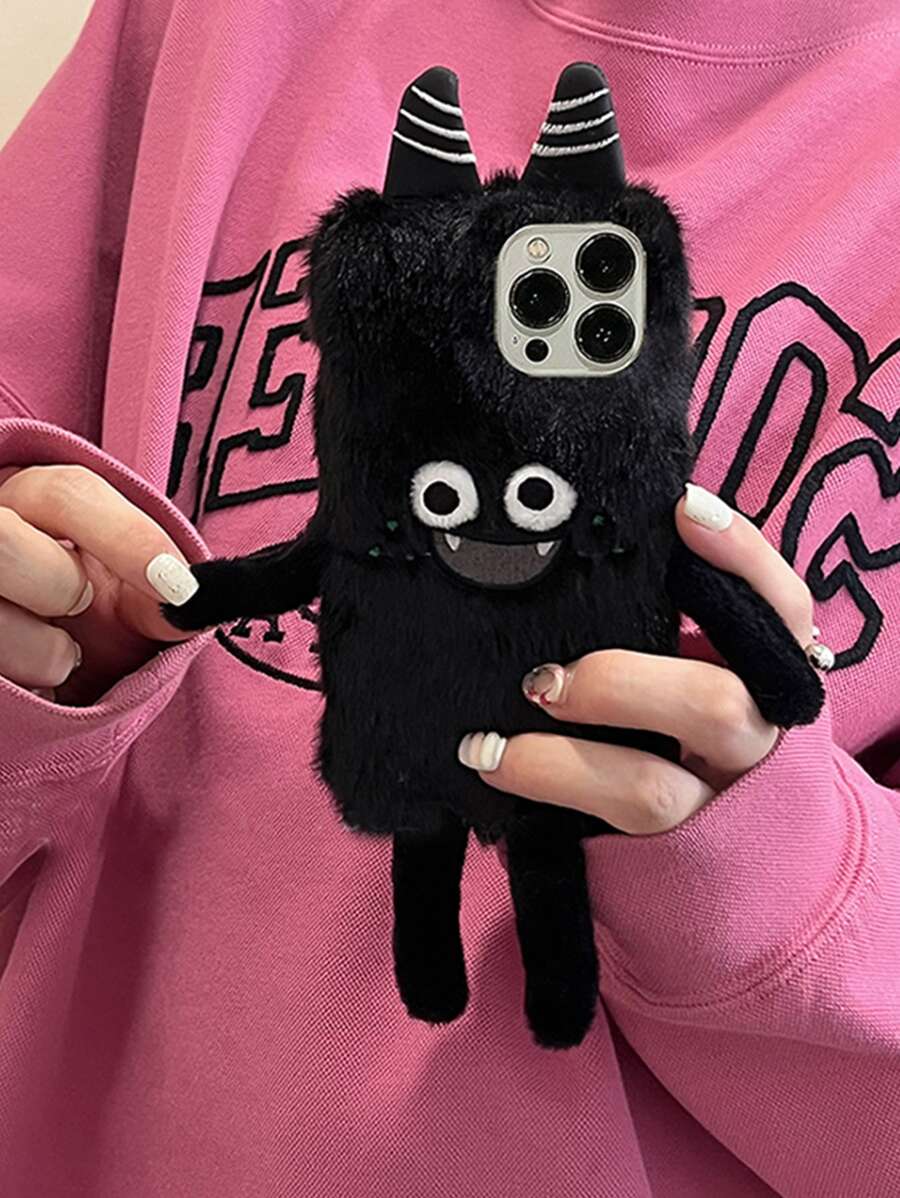 Funda para móvil felpa con estampado de dibujos animados - Multicolor - Ver 1