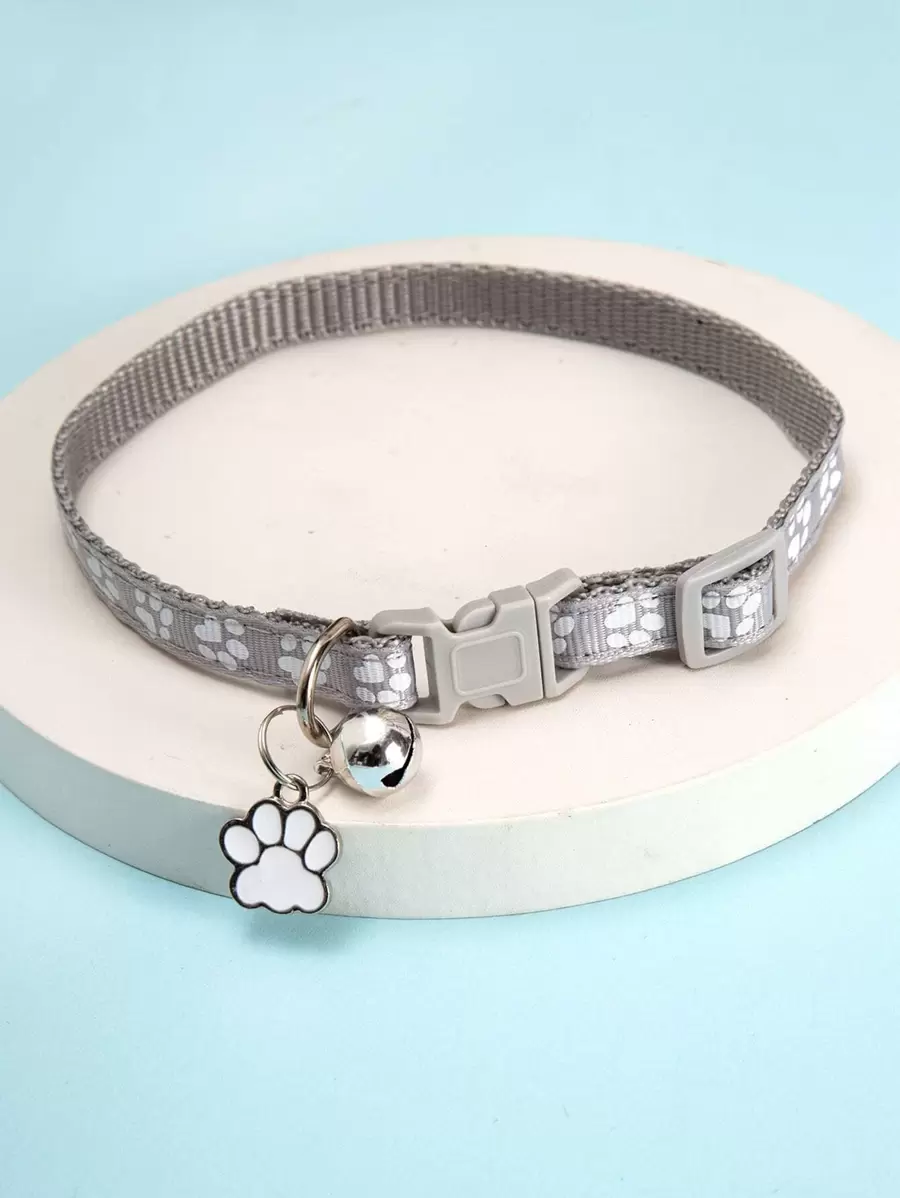 1pc Paw Print Pendant Pet Collar, Suitable For Small Cat, Dog Wearing And Traction - Multicolor - View 1
