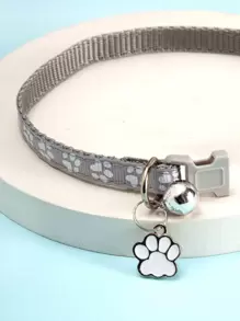 1pc Paw Print Pendant Pet Collar, Suitable For Small Cat, Dog Wearing And Traction - Multicolor - View 4