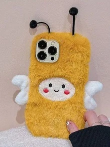 Funda para móvil con diseño de abeja de dibujos animados mullido - Amarillo - Ver 2