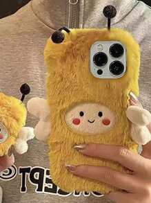 Funda para móvil con diseño de abeja de dibujos animados mullido - Amarillo - Ver 4
