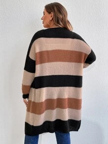 SHEIN LUNE áo hở cổ kích thước lớn Khối Màu Giải trí - Nhiều màu - Xem 2