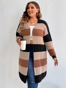 SHEIN LUNE áo hở cổ kích thước lớn Khối Màu Giải trí - Nhiều màu - Xem 3