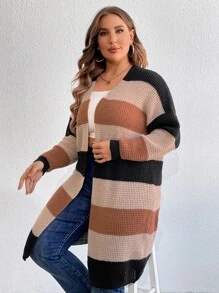 SHEIN LUNE áo hở cổ kích thước lớn Khối Màu Giải trí - Nhiều màu - Xem 6