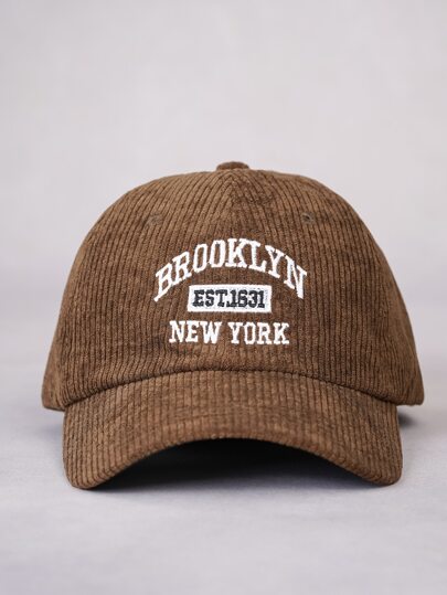 1 件装男士灯芯绒棒球帽，时尚情侣太阳帽，适合户外和街头风格