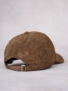 1 件装男士灯芯绒棒球帽，时尚情侣太阳帽，适合户外和街头风格 - 咖啡棕 - 查看 2