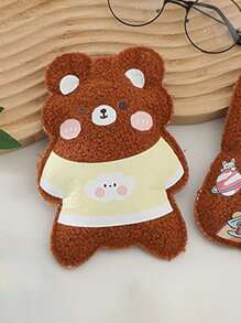 1 pieza Bolsa de agua caliente con diseño de oso de dibujos animados de color al azar - Multicolor - Ver 3